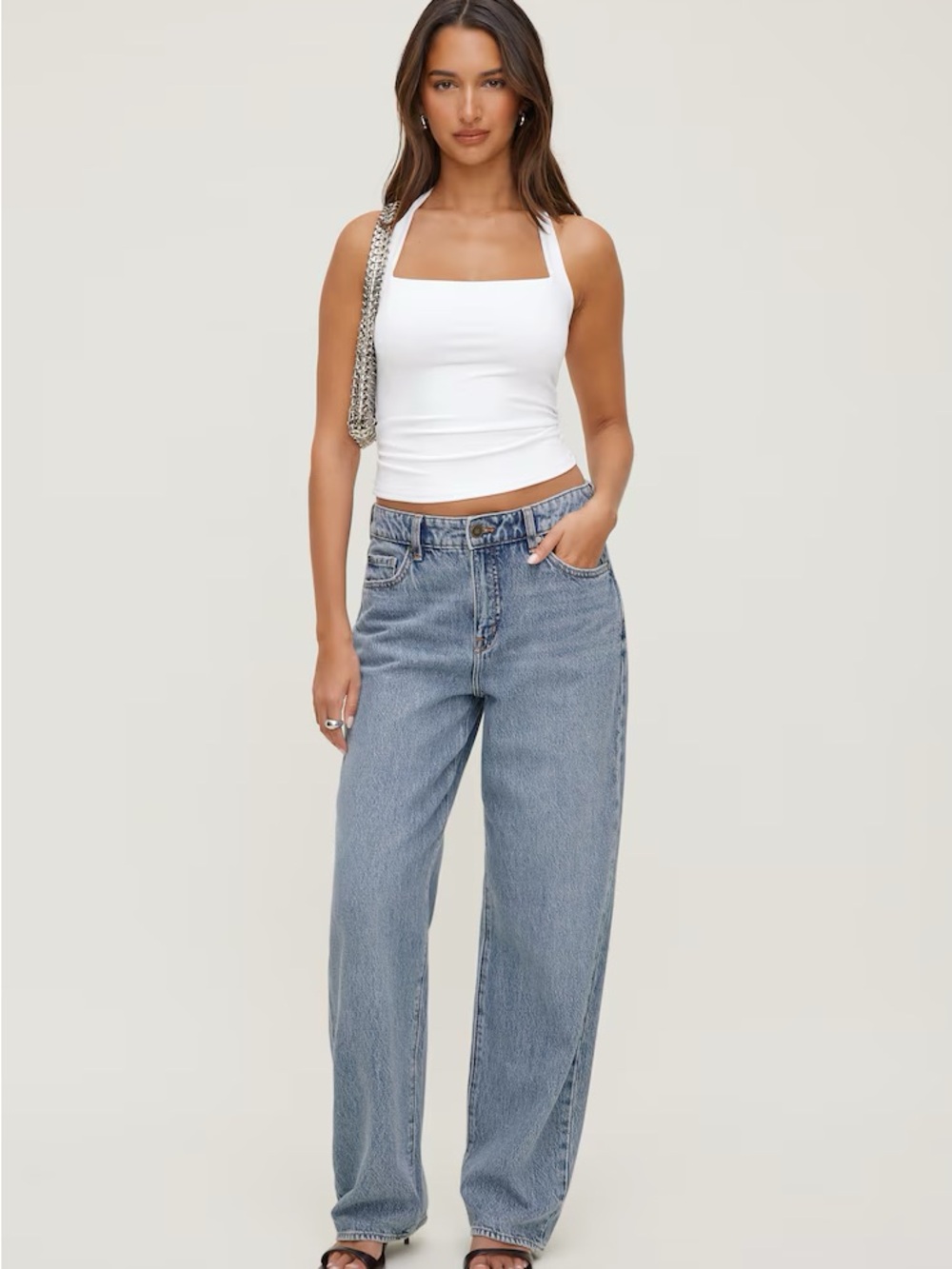 Dynamite mika Classic High-Waist Wide-Leg Women's Jeans in Light Blue